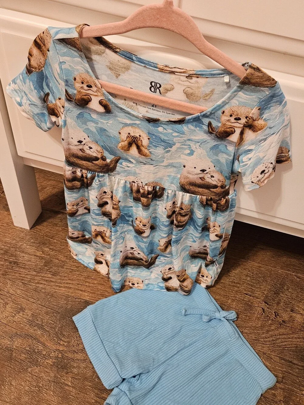 Bums & Roses Otter Print Tunic And Shorts- Size 2T